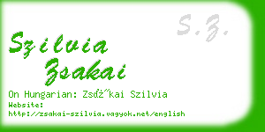 szilvia zsakai business card